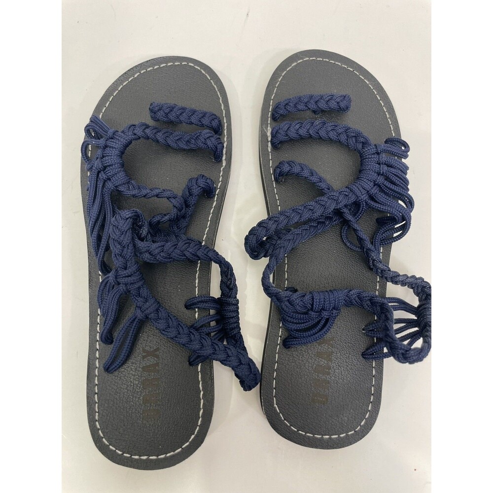 New Urrax 5 Palm Leaf Flat Sandals Original Sangria Red Burgundy Strappy Braided